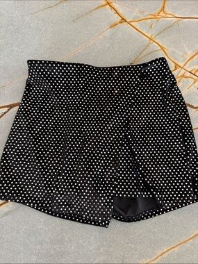 MIA Black Velvet with Silver Sequin Dot Skort